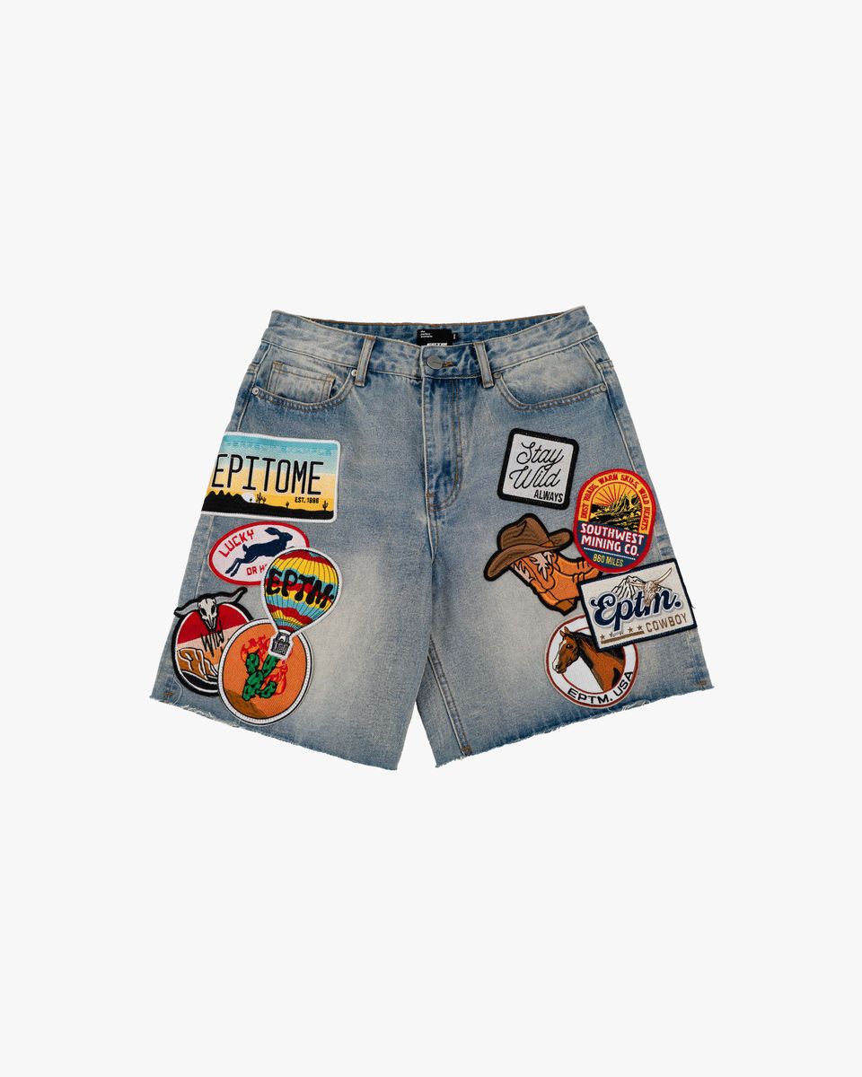 EPTM | CANYON PATCHWORK JORTS- Blue