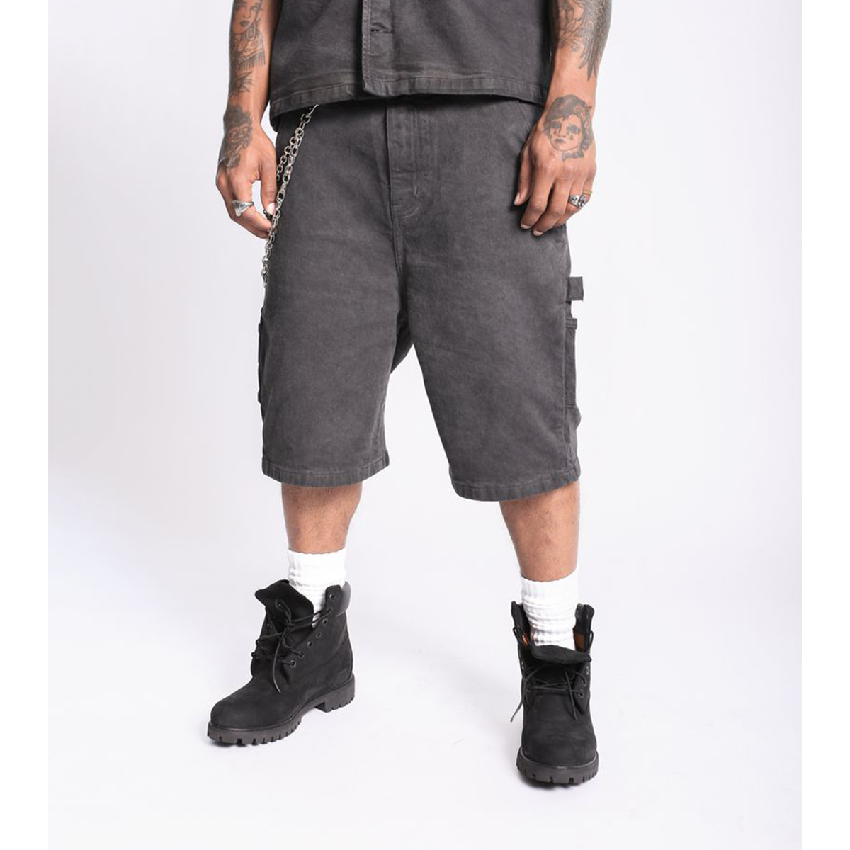 Element of Art Vintage Washed Jort in Washed Black — 6 Rings Boutique