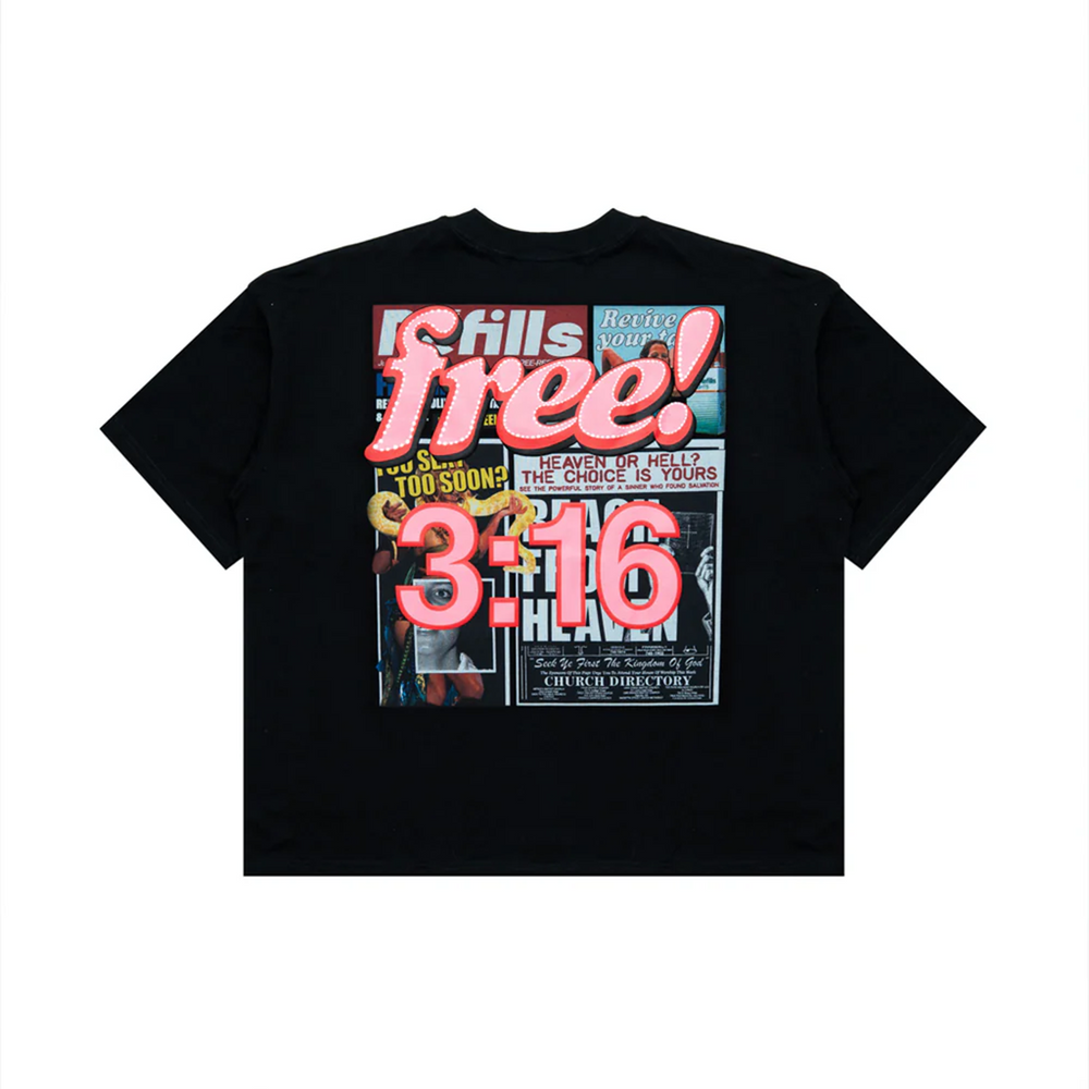 Free Refills Tabloid Tee — 6 Rings Boutique