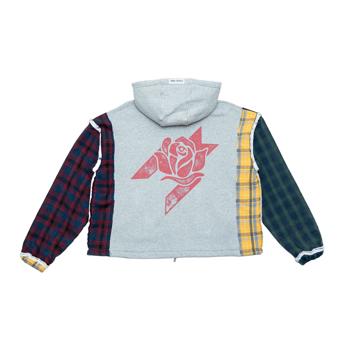 free-refills-multi-flannel-hoodie-gray-6-rings-clothing
