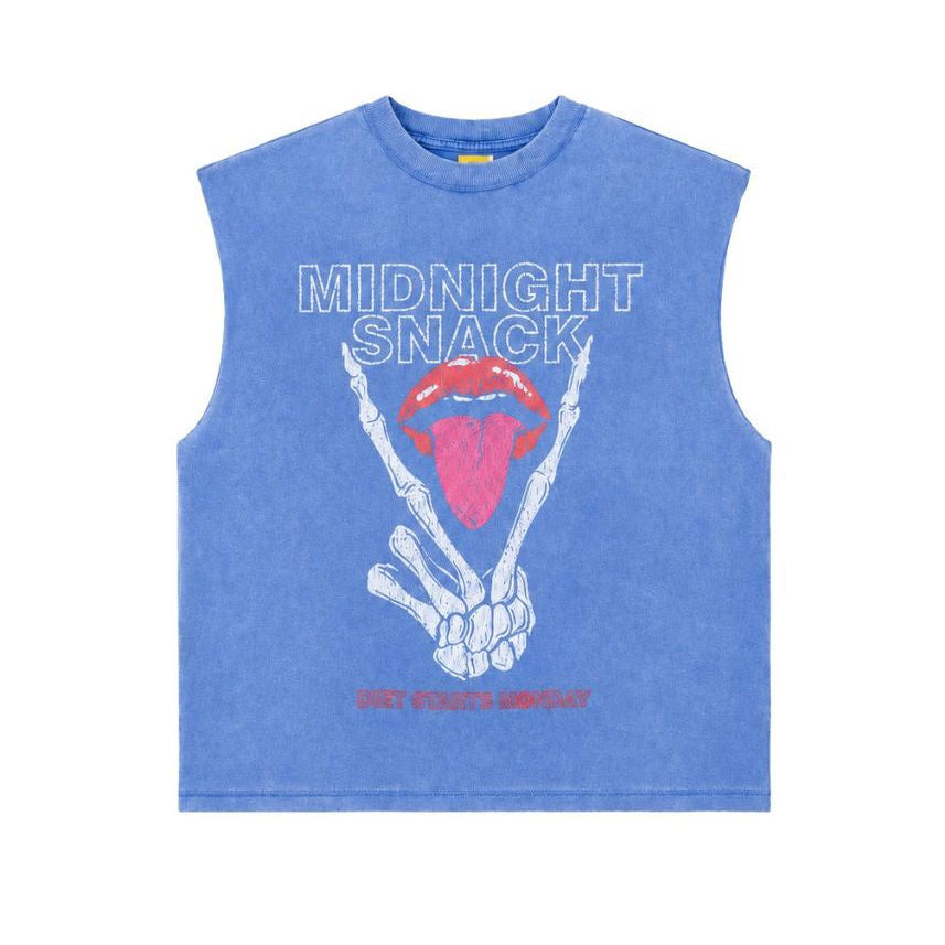 Diet Starts Monday | Midnight Snack Cut Off Tee - Blue