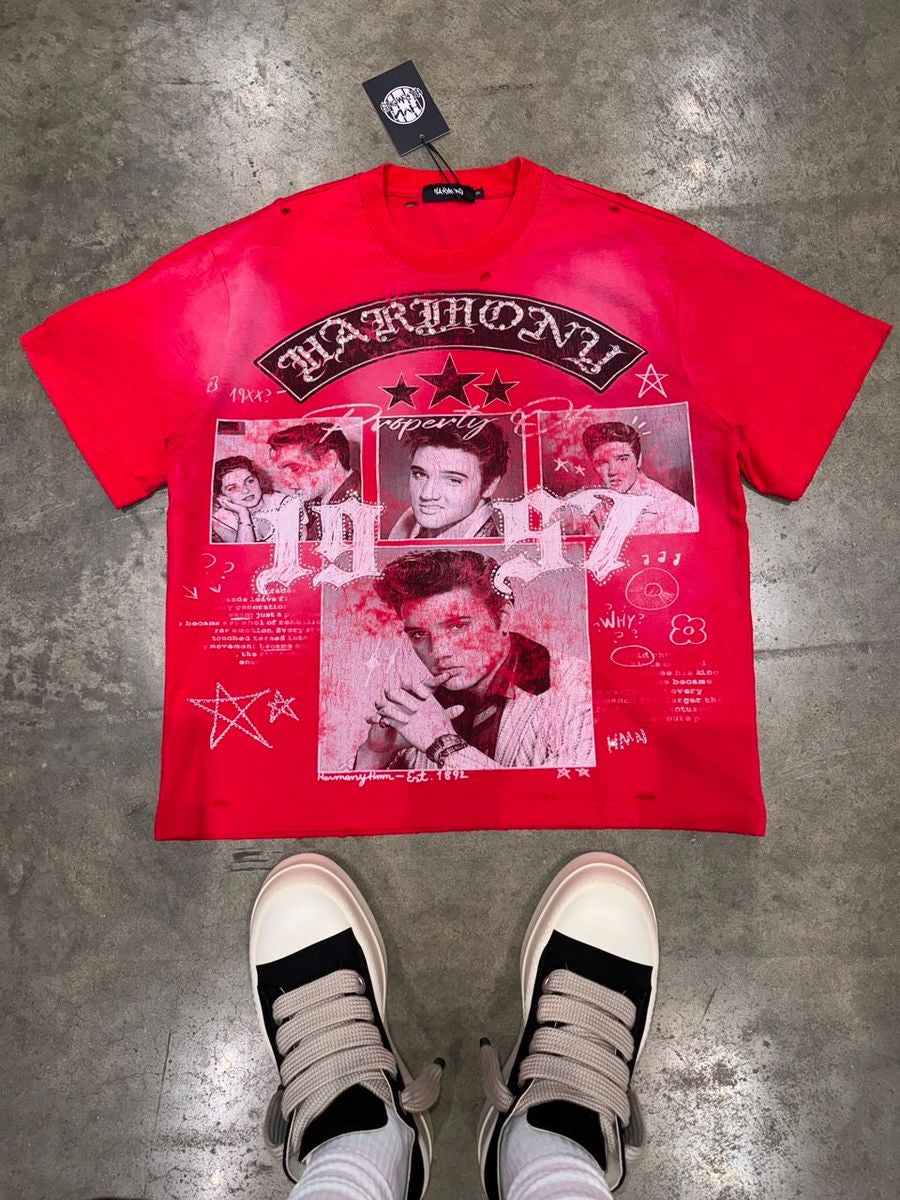 Harmony | Elvis Collage Tee - Red