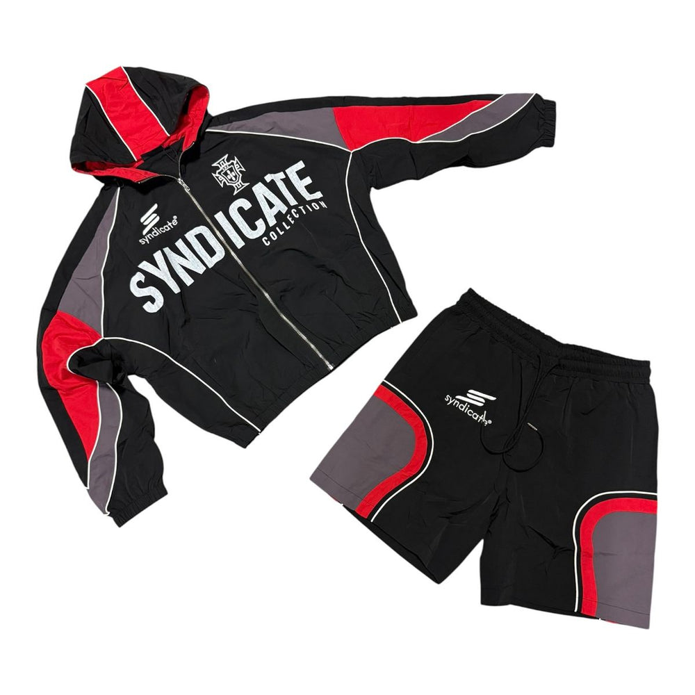 The Syndicate | Nylon Shorts Set - Black/Red