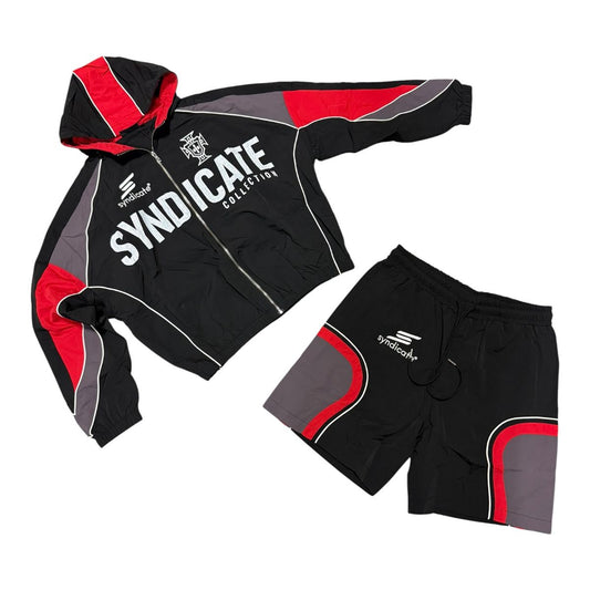 The Syndicate | Nylon Shorts Set - Black/Red