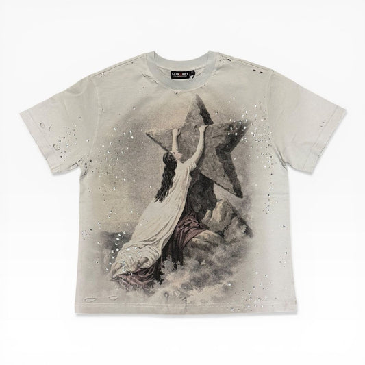 Concept LA | "Star" Tee- Grey Wash