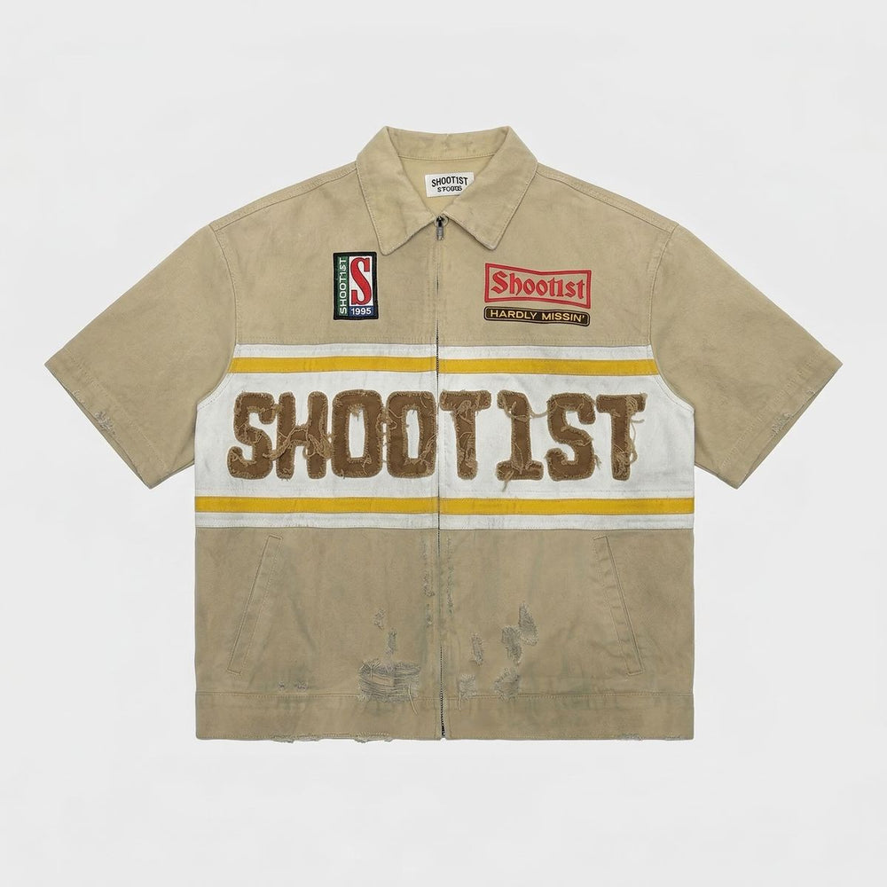 Shoot1st Studios | TAN DENIM ZIP POLO