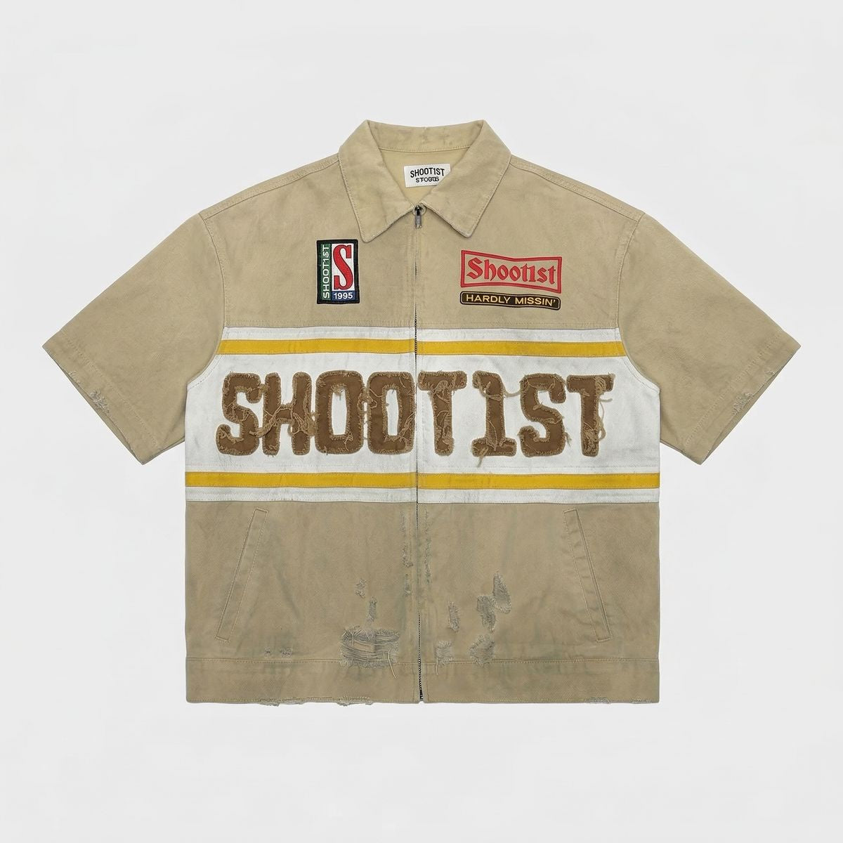 Shoot1st Studios | TAN DENIM ZIP POLO