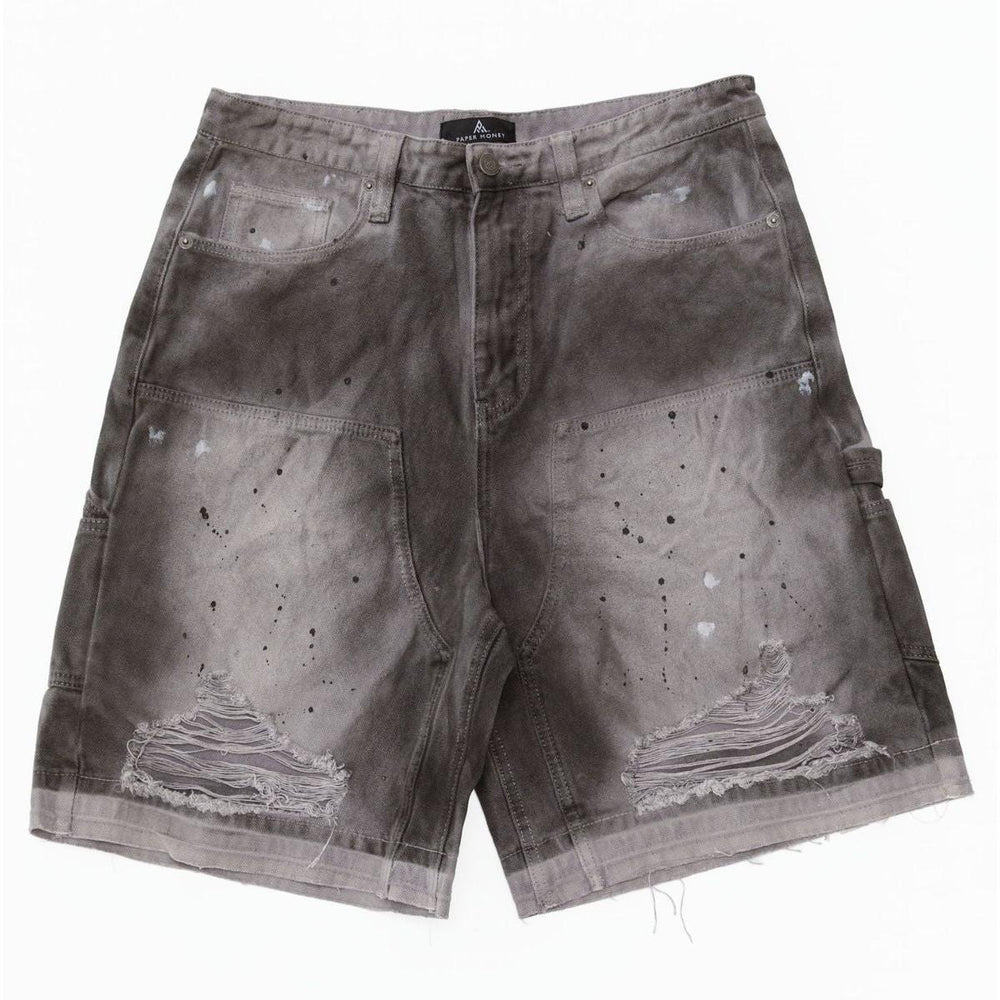 Paper Money | Faded Jorts - Grey Wash