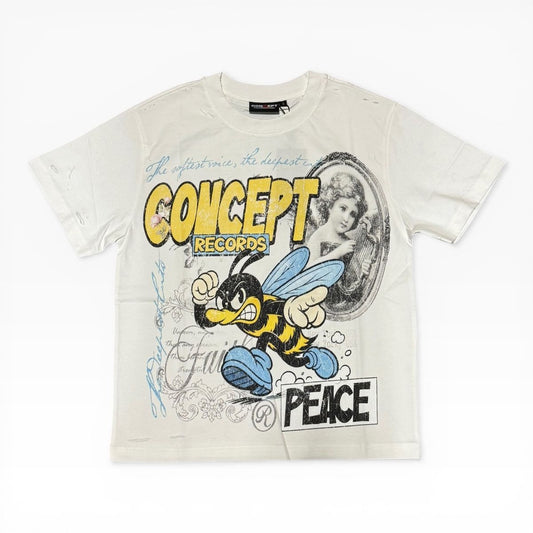 Concept | "Records" Tee- Wht/Ylw