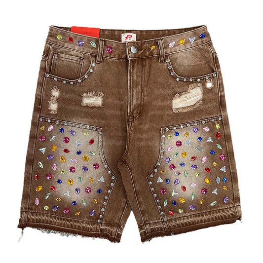 politics-leo-gem-jorts-brown-men-jean-shorts-6-rings-clothing
