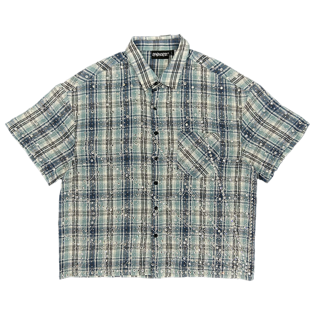 syndicate-milano-rhinestone-plaid-short-sleeve-shirt-blue-6-rings-clothing