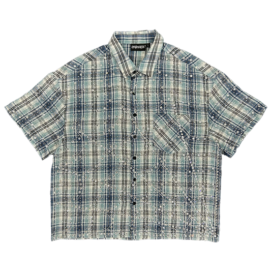 syndicate-milano-rhinestone-plaid-short-sleeve-shirt-blue-6-rings-clothing