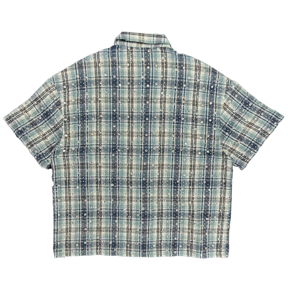 syndicate-milano-rhinestone-plaid-short-sleeve-shirt-blue-6-rings-clothing