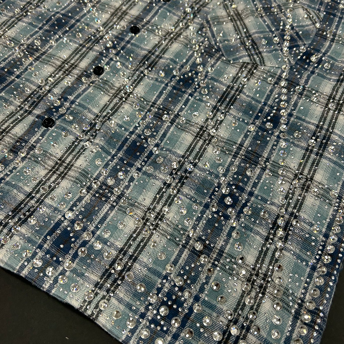 syndicate-milano-rhinestone-plaid-short-sleeve-shirt-blue-6-rings-clothing
