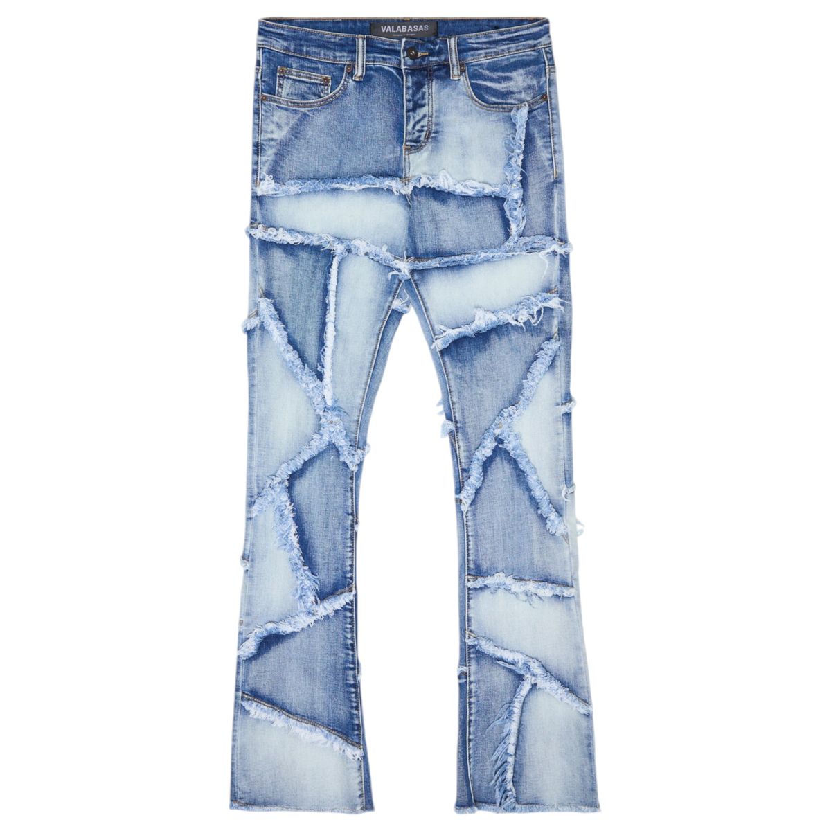 valabasas-patchwork-flared-stacked-jean-blue-6-rings-clothing