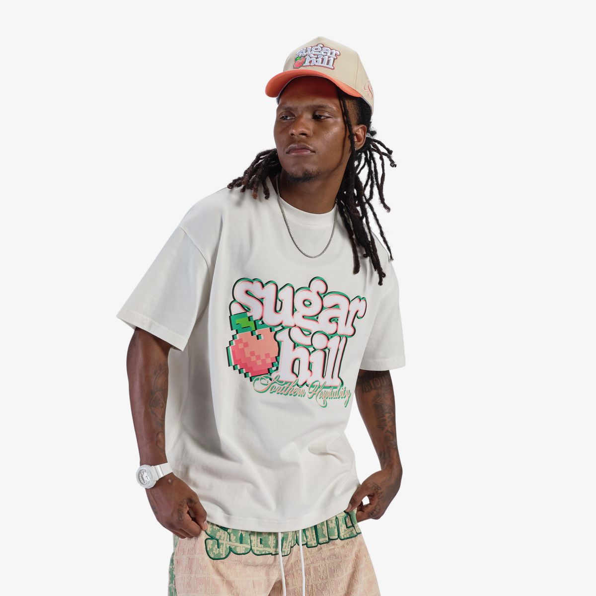SUGARHILL | "PEACHES" T-SHIRT (WHITE)