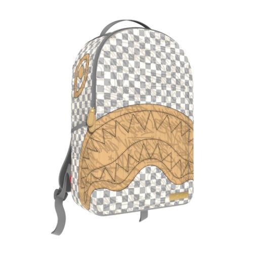 EMBOSSED CREAM CHECK BACKPACK