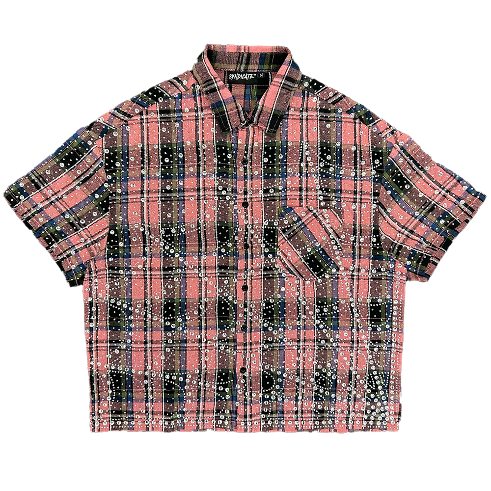 syndicate-milano-rhinestone-plaid-short-sleeve-shirt-pink-plaid-6-rings-clothing