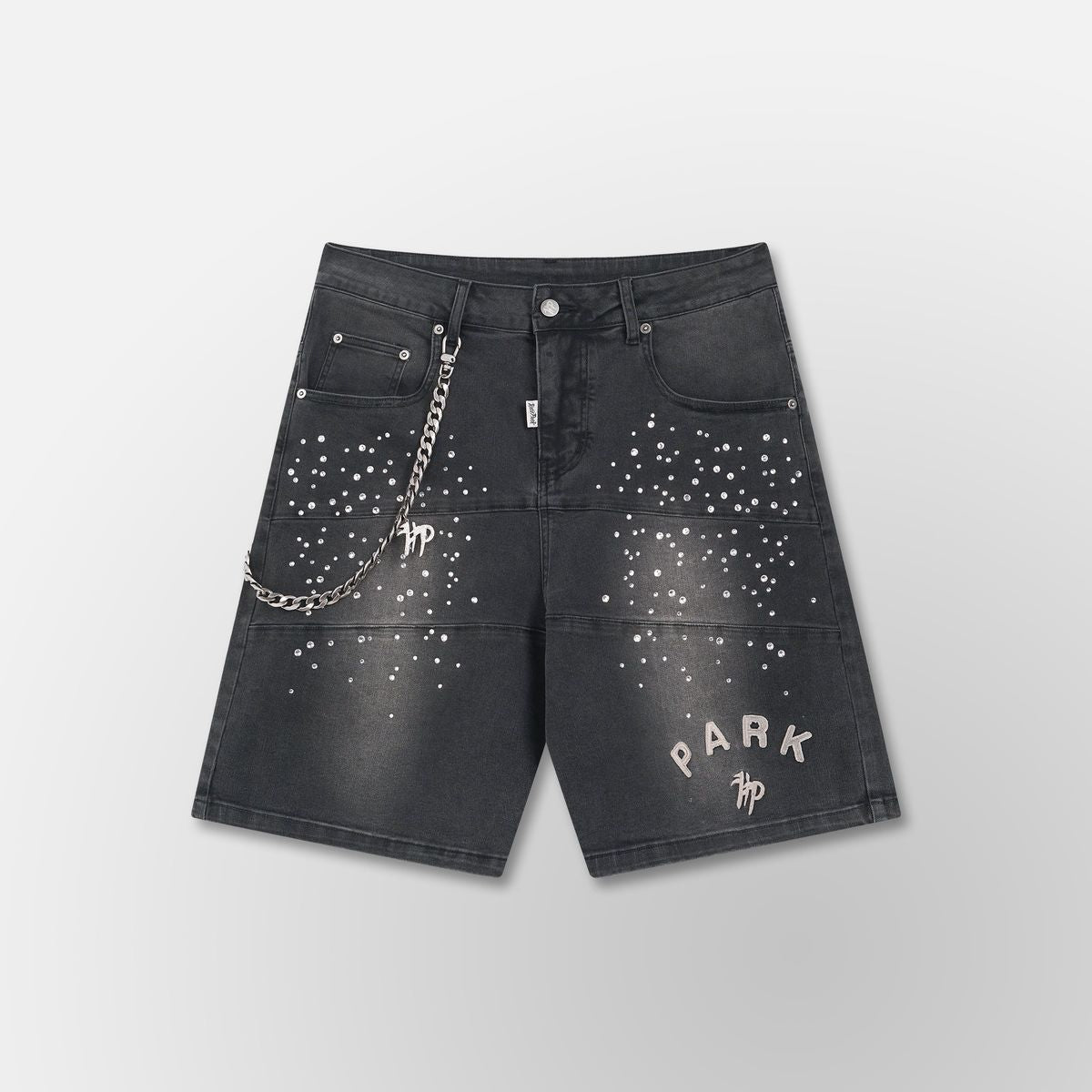 hyde-park-goods-studded-park-velocity-denim-short-black-6-rings-clothing