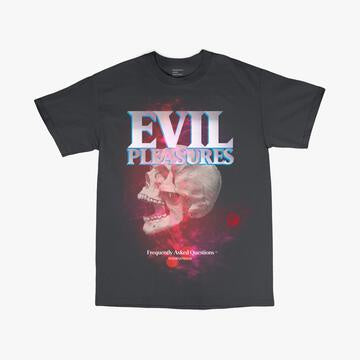 Frequently Asked Questions | Evil Pleasures T-Shirt - Grey